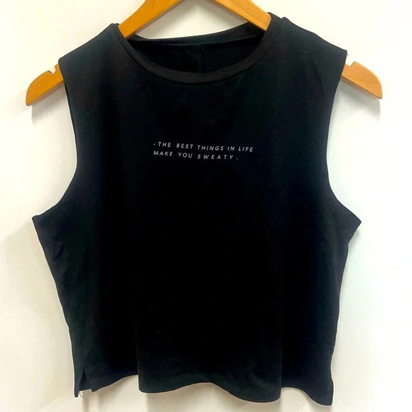 lovers of hYOUmanity Best Things in Life Crop Muscle Tank Size Small - Picture 1 of 8